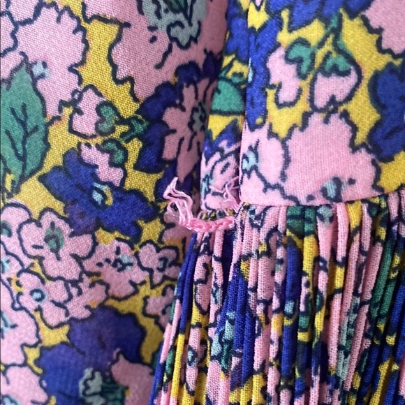 Boden The Plisse Mini Dress Tiered Skirt Chiffon Long Sleeve Ruffles Pink Sz 4 - Picture 12 of 16